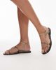 Topshop Topshop Kali strappy flat sandals in snake-Multi - 1