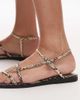 Topshop Topshop Kali strappy flat sandals in snake-Multi - 2