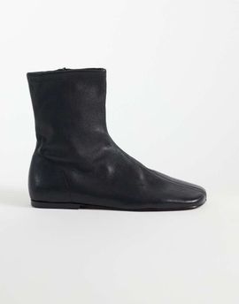 Topshop Topshop Kameron real leather flat ankle boots in black
