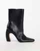 Topshop Topshop Karter curved heel ankle boots in black stretch faux leather - 1