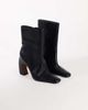 Topshop Topshop Karter curved heel ankle boots in black stretch faux leather - 3