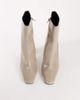 Topshop Topshop Karter curved heel ankle boots in mink stretch faux leather-Neutral - 4