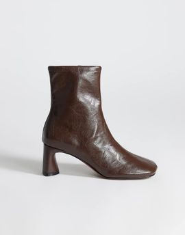 Topshop Topshop Kenna block heel ankle boots in chocolate-Brown