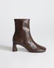 Topshop Topshop Kenna faux leather block heel ankle boot in chocolate-Brown - 1