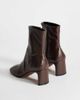 Topshop Topshop Kenna faux leather block heel ankle boot in chocolate-Brown - 4