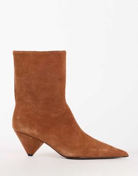Topshop Topshop Kiki cone heel ankle boots in chestnut suede-Brown