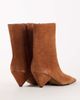 Topshop Topshop Kiki cone heel ankle boots in chestnut suede-Brown - 4
