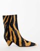 Topshop Topshop Kiki cone heel ankle boots in zebra hair-on real leather-Multi - 1