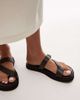 Topshop Topshop Kimberley premium real leather flat sandals in black - 2