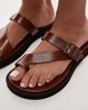 Topshop Topshop Kimberley premium real leather flat sandals in brown - 2