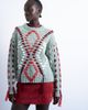Topshop Topshop knit argyle embroidered sweater in green - 1
