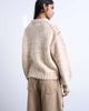 Topshop Topshop knit argyle sweater with leather strap detail in brown-Neutral - 4