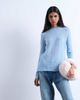 Topshop Topshop knit back cut out top in blue-pink - 2