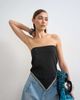 Topshop Topshop knit bandana scarf top in black-Multi - 1