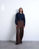 Topshop Topshop knit button through shoulder pad hoodie in navy-Neutral - 2
