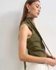 Topshop Topshop knit drape scarf detail top in khaki-Multi - 4