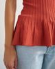 Topshop Topshop knit grown on short sleeve peplum top in deep red-Brown - 3