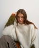 Topshop Topshop knit hairy abstract color block striped crew neck sweater in ivory multi-Neutral - 2