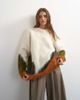 Topshop Topshop knit hairy abstract color block striped crew neck sweater in ivory multi-Neutral - 4