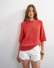 Topshop Topshop knit Henley T-shirt in red - 1