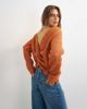 Topshop Topshop knit knot back detail sweater with wool in terracotta-Neutral - 1