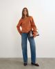 Topshop Topshop knit knot back detail sweater with wool in terracotta-Neutral - 2