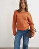 Topshop Topshop knit knot back detail sweater with wool in terracotta-Neutral - 3