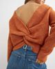 Topshop Topshop knit knot back detail sweater with wool in terracotta-Neutral - 4