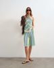 Topshop Topshop knit mix striped longline jorts in green and blue multi - part of a set - 1