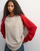 Topshop Topshop knit multi wear sweater in neutral and red - 1
