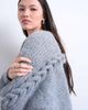 Topshop Topshop knit oversized cable sleeve slouchy cardigan in gray - 3
