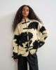 Topshop Topshop knit patterned frogging detailed jacket in black and white-Multi - 1