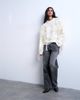 Topshop Topshop knit plaid ribbon sweater in ivory-White - 2