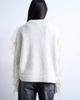 Topshop Topshop knit plaid ribbon sweater in ivory-White - 4