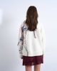 Topshop Topshop knit premium oversized embroidered sweater in ivory-White - 4