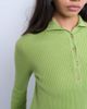 Topshop Topshop knit ribbed collar polo in green - 3