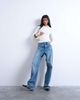 Topshop Topshop knit ribbed collar polo in ivory-White - 2