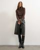 Topshop Topshop knit ribbed yoke long sleeve top in pecan-Brown - 2