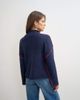 Topshop Topshop knit rolled edge blanket stitch sweater in navy - 4