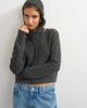 Topshop Topshop knit scarf cardigan with wool in charcoal-Gray - 1