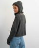 Topshop Topshop knit scarf cardigan with wool in charcoal-Gray - 4