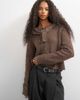 Topshop Topshop knit scarf cardigan with wool in pecan-Brown - 1