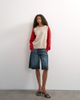 Topshop Topshop knit scarf top in neutral and red-Multi - 3