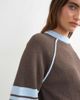 Topshop Topshop knit short sleeve top with blue tipping in brown - 3