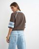 Topshop Topshop knit short sleeve top with blue tipping in brown - 4