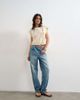 Topshop Topshop knit sleeveless mandarin collar front tie wrap tank in ecru-White - 3