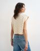 Topshop Topshop knit sleeveless mandarin collar front tie wrap tank in ecru-White - 4