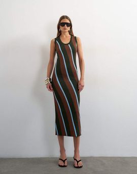 Topshop Topshop knit sleeveless stripe maxi dress in multi
