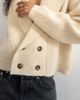 Topshop Topshop knit slouchy button front shawl collared cardigan in latte-Neutral - 3