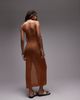 Topshop Topshop knit stitchy open back sleeveless dress with sequins in rust-Orange - 3